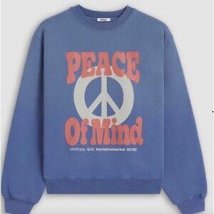 Madhappy Peace of Mind 2022 Fleece Crewneck Sweatshirt Blue Womens Size XS
